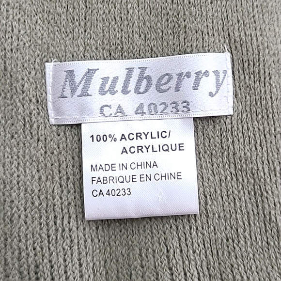 Mulberry Knit Moss-Coloured Open Front  Fringed Shawl Wrap Cape - Picture 5 of 6